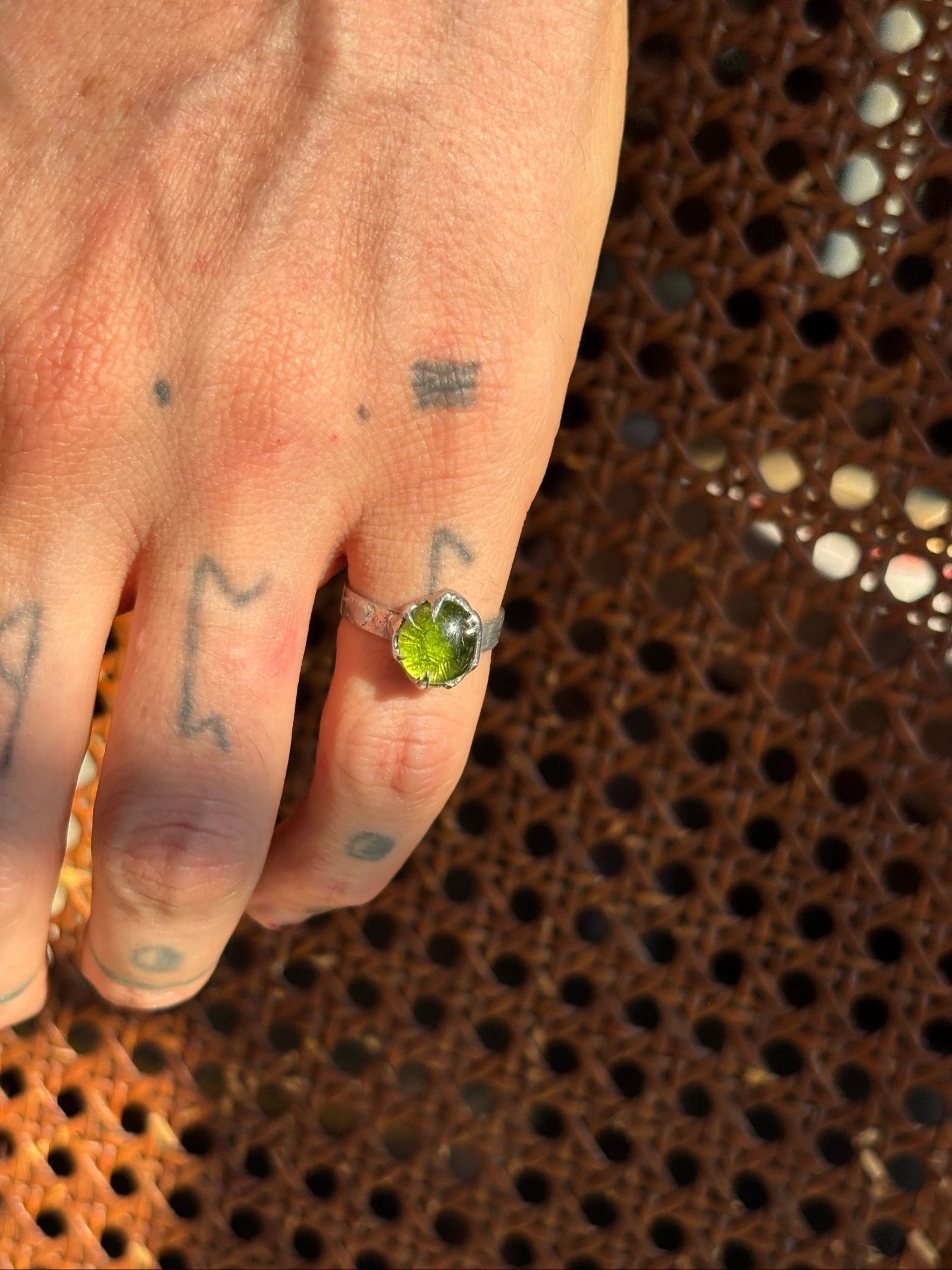 Anillo de cobre y vidrio fundido – photo 3